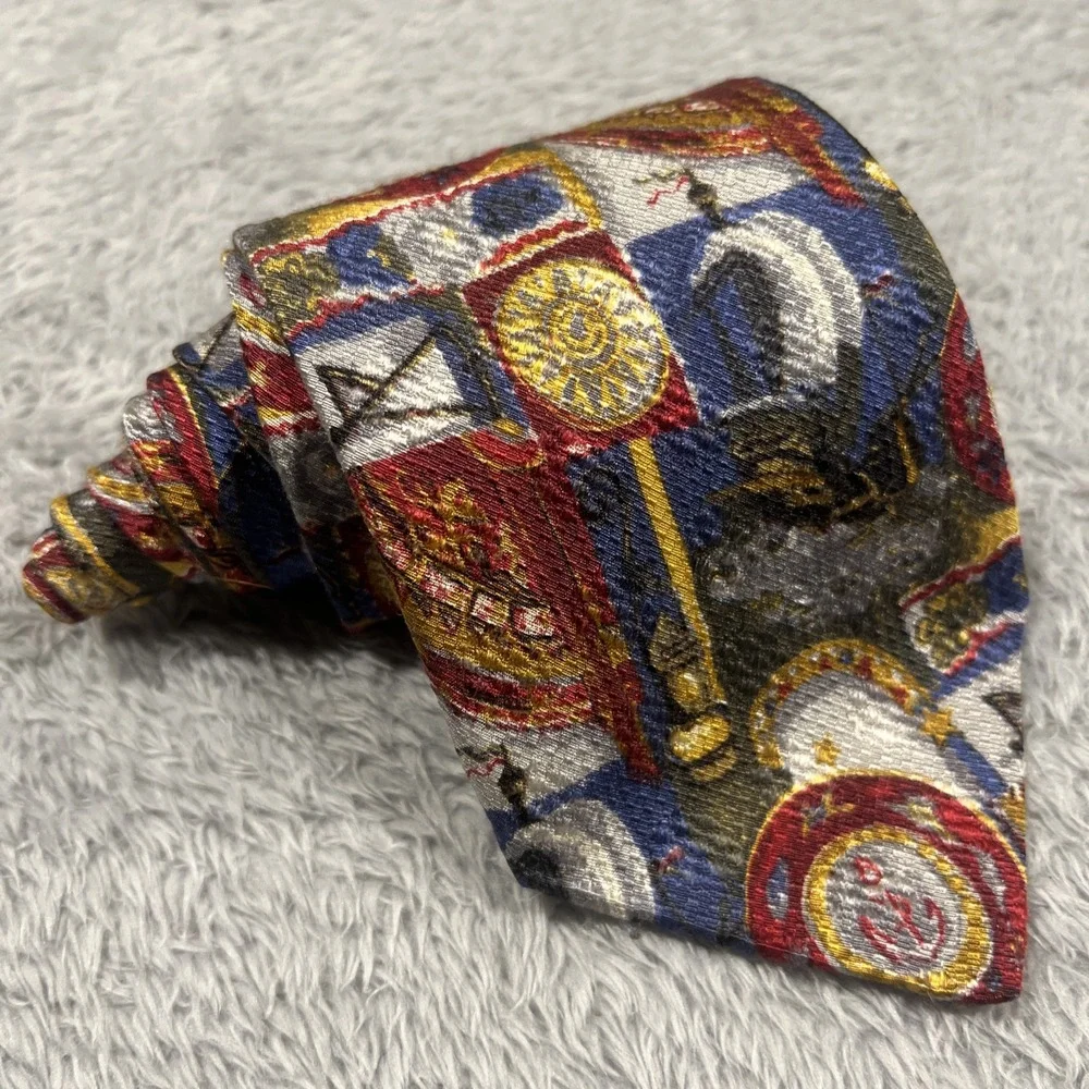 Vintage ERMENEGILDO ZEGNA Made In Italy Dress Tie Men's Silk‎ Sailboat Nautical